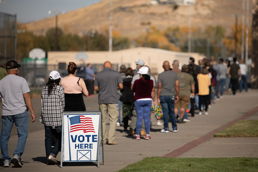 Voters in the State of Nevada go to the polls on Election Day. Washoe County, Nevada